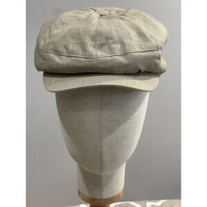 Livity Hat Newsboy Cap Mens Beige Lightweight Hemp Recycled Plastic M/L